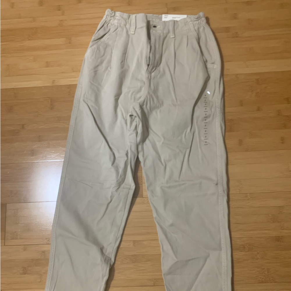 AE khaki mom pants
